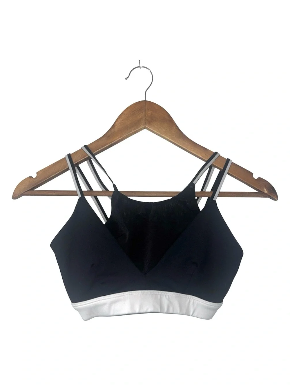 Alo Yoga Black White Strappy Sports Bra Mesh Small